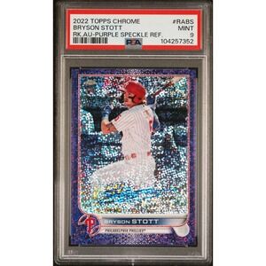 2022 Topps Chrome Rookie RC Auto Bryson Stott #RABS Purple Speckle /299 PSA 9 MT